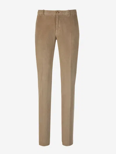 Incotex Cotton Corduroy Trousers In Brown