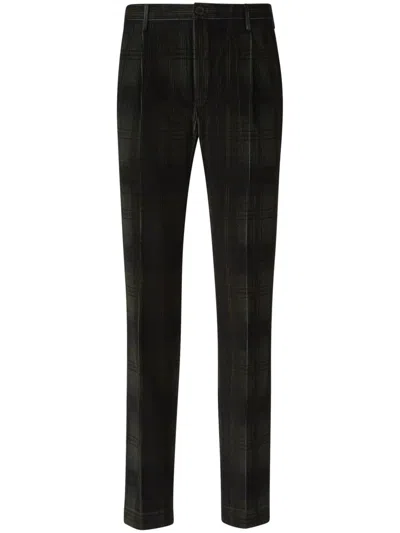 Incotex Cotton Corduroy Trousers In Dark Green