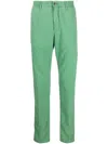 Incotex Cotton-lyocell Blend Pinstriped Trousers In Green