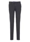 Incotex Dark Grey Wool Pants In Blue