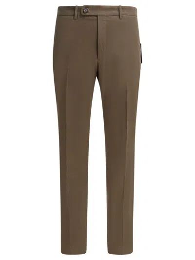 Incotex Cotton Pants In Brown