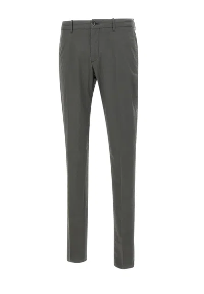 Incotex Cotton Poplin Trousers In Grey