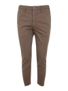 Incotex Cropped Cotton Trousers Featuring Pockets In Brown