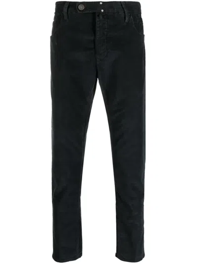 Incotex Cotton Slim-cut Trousers In Blue