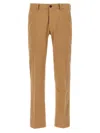 Incotex Cotton Trousers With Back Pocket And Belt Loops In Brown