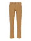 Incotex Slim Fit Cotton Twill Trousers In Brown