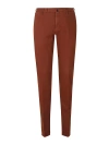 Incotex Brown Tailored Cotton Pants With Straight-leg Silhouette In Dark Brown