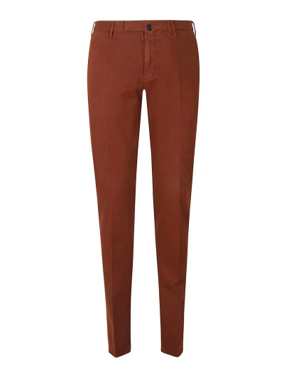 Incotex Cotton Trousers In Dark Brown