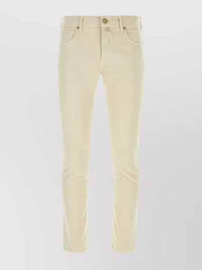 Incotex Cotton Trousers With Back Patch Pockets In Neutral