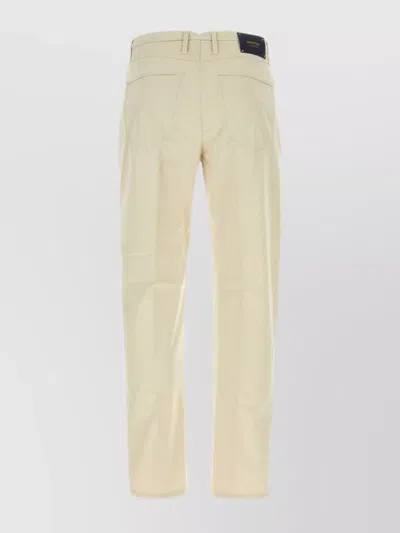 Incotex Cotton Trousers With Back Pockets And Belt Loops In Neutral