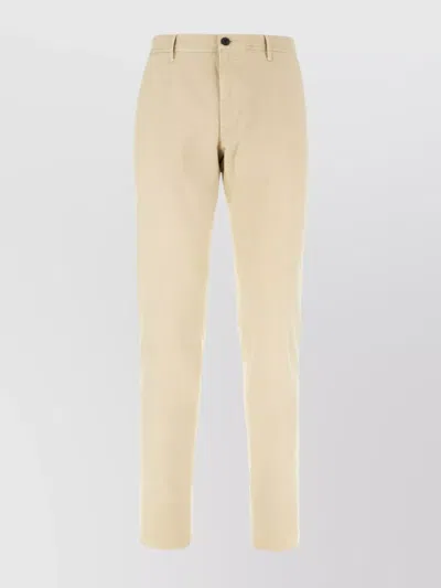 Incotex Cotton Trousers With Front And Back Pockets In Neutral