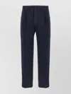 Incotex Cotton Trousers With Pleated Front And Pockets In Blue
