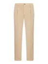 Incotex Cotton Trousers With Pleats In Brown