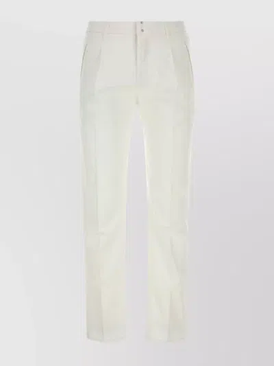 Incotex Cotton Trousers With Pockets And Belt Loops In White