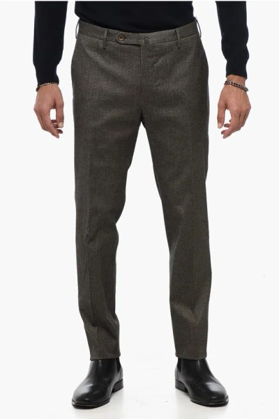 Incotex Cotton Twill Slim Fit Chinos Pants In Gray