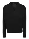 Incotex Crewneck Polo Sweater In Black