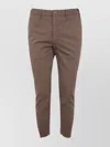 Incotex Cropped Cotton Trousers Featuring Pockets In Brown