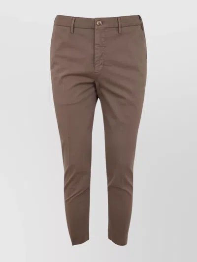 INCOTEX CROPPED COTTON TROUSERS FEATURING POCKETS