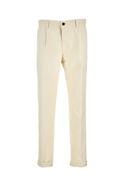 Incotex Cropped Cream Tailored Trousers With Minimalist Design In Multi