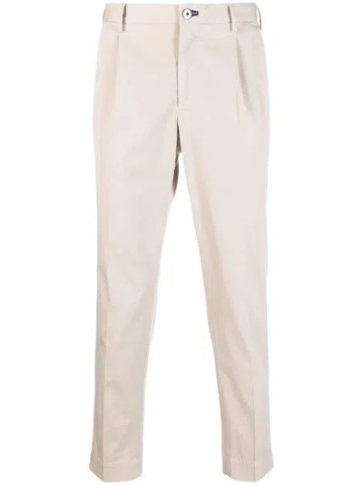 Incotex Plain Cropped Trousers In Grey Chiaro