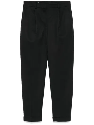 Incotex High-waisted Cropped Trousers In Black