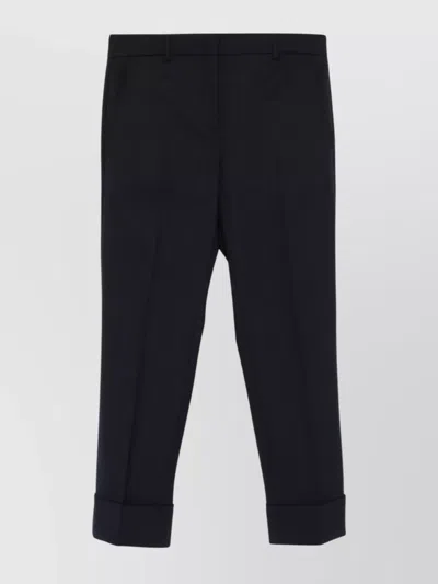INCOTEX CUFFED HEM WOOL TROUSERS