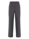 Incotex Cuffed Wool Trousers In Black