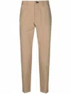 INCOTEX DARK BEIGE COTTON TROUSERS