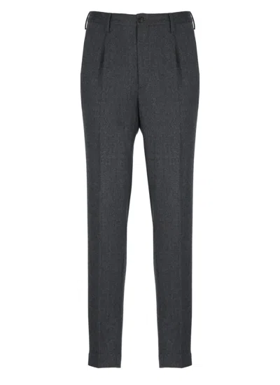 Incotex Dark Grey Wool Pants In Multi
