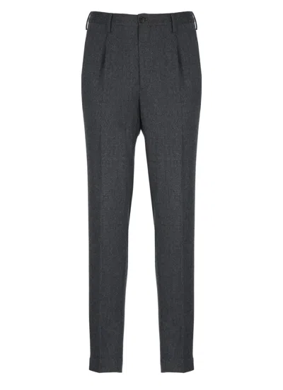 INCOTEX DARK GREY WOOL PANTS