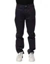 Incotex Dark Purple Mid Waist Casual Straight Pants In Black