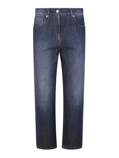 Incotex Classic 5-pocket Denim Jeans With Iconic Suede Patch In Blue