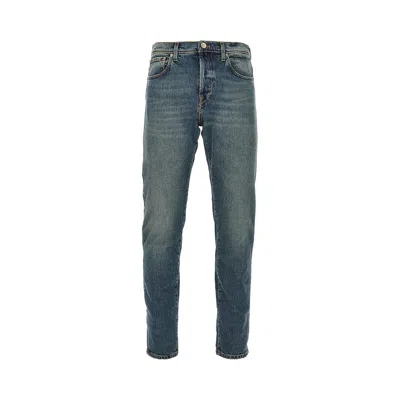 Incotex Denim Tapered Fit Jeans In Blue