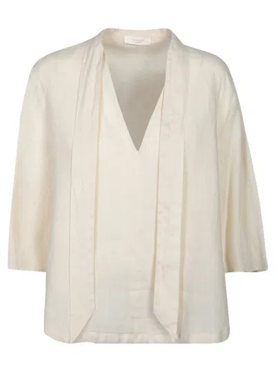 Incotex Dora Linen Blouse In Ivory In White