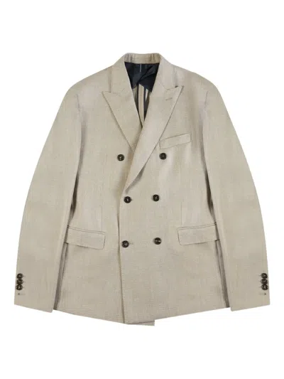 Incotex Double-breasted Blazer In Neutral