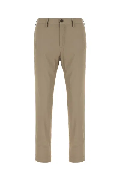 Incotex Dove Grey Stretch Nylon Pants In Noce Scuro