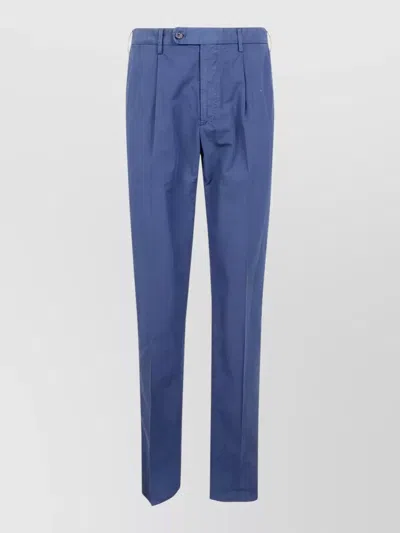 Incotex Drawstring Chino Trousers Belt Loops Pockets In Blue