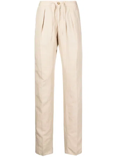 Incotex Plain Cotton Chino Trousers In Nude & Neutrals