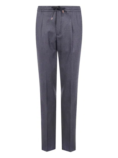 INCOTEX DRAWSTRING PLEATED TROUSERS