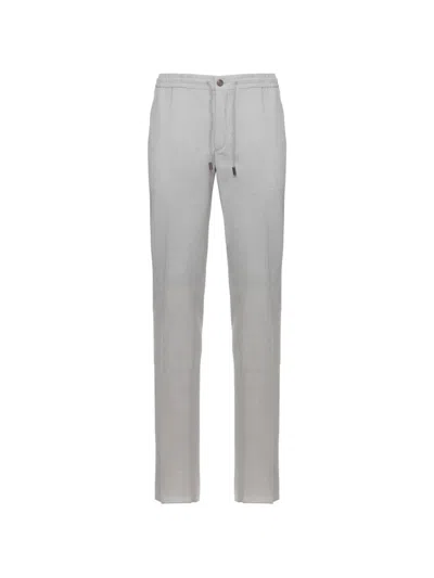 Incotex Drawstring Straight Trousers In Gray