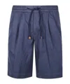 Incotex Regular Fit Pleated Front Shorts In Gold