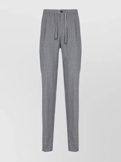 INCOTEX DRAWSTRING WAIST STRAIGHT CUT TROUSERS