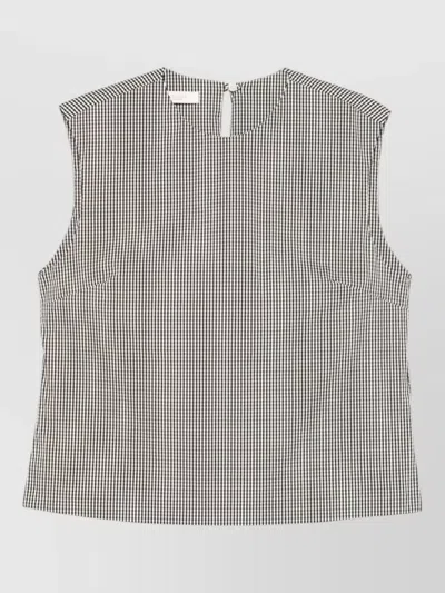 Incotex Edith Sleeveless Top Check Pattern Back In Gray