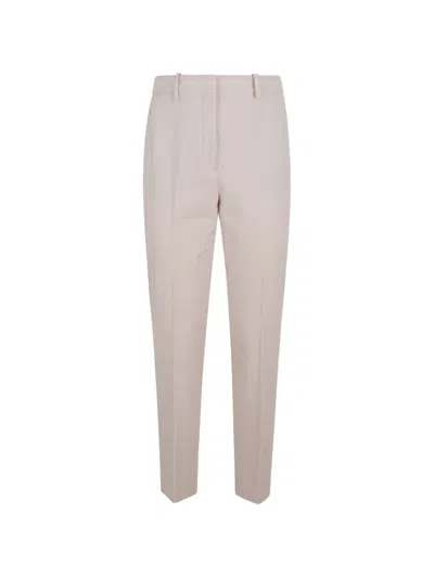 Incotex Elasticated-waistband Pressed-crease Trousers In White