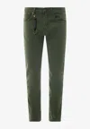 Incotex Embossed Logo Slim Pants In Green