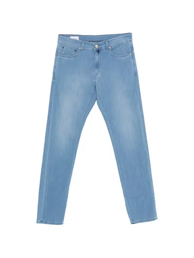 Incotex Faded-effect Slim-cut Jeans In Blue