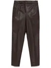 Incotex Galene Coated Finish Trousers In Brown