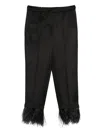 Incotex Feather-trim Trousers In Black