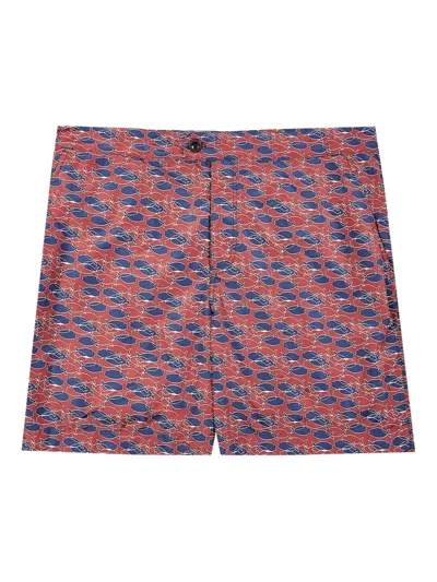 Incotex Badeshorts Mit Fische-print In Pink