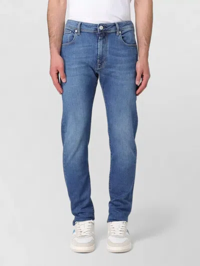 Incotex Five Pocket Trousers Contrast Stitching Detail In Blue